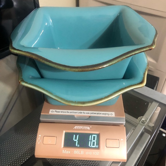 Southern Living at Home 2 Glass TUSCAN Everyday Baker 10" Turquoise Brown Bowl - Picture 13 of 14